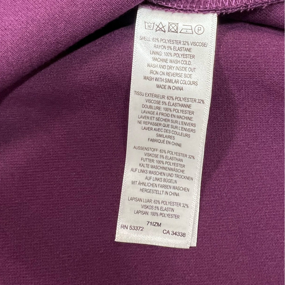 French Connection Whisper Ruffle V-Neck Dress Purple Size 10 New With Tags - Picture 11 of 14